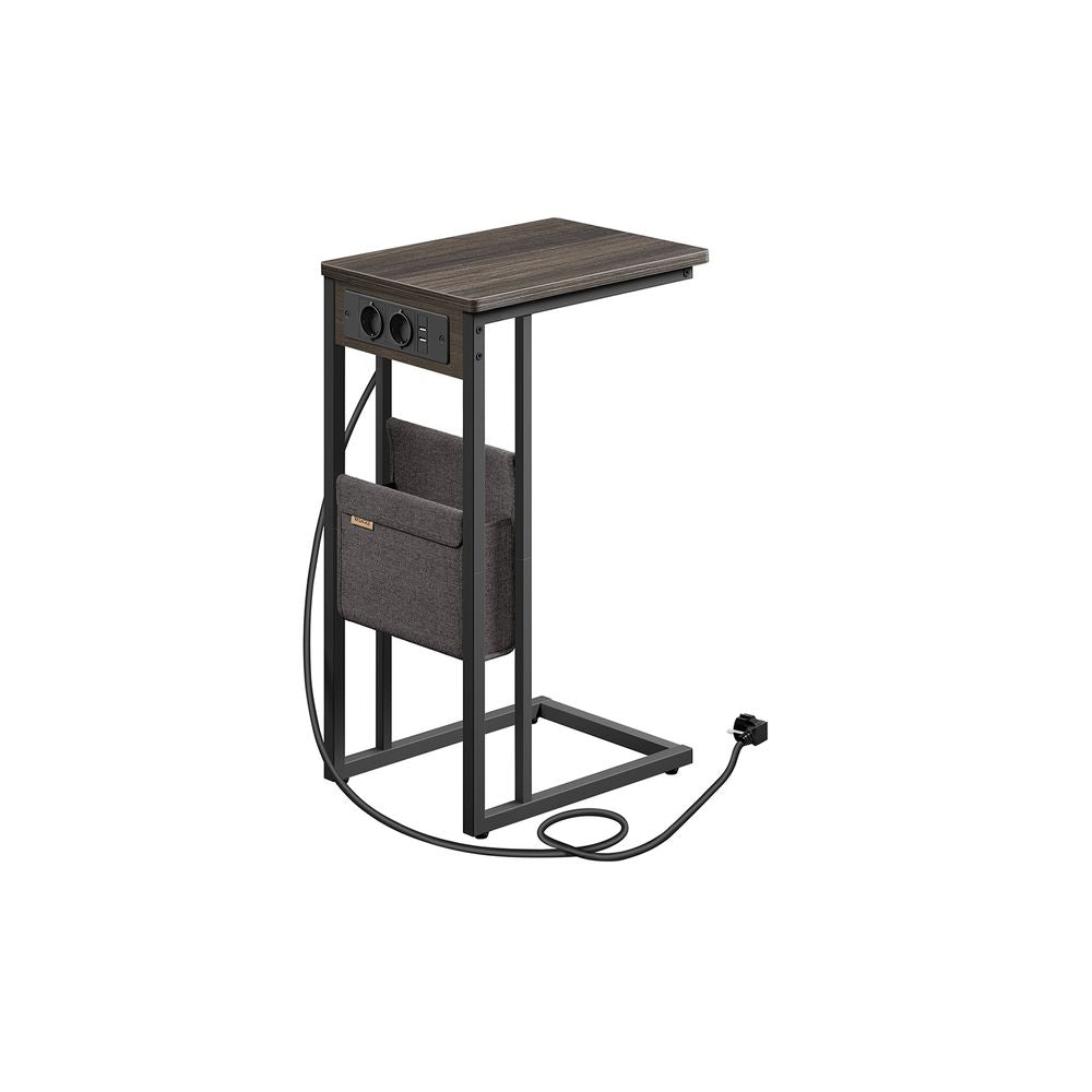Bijzettafel met Stopcontact - Laptoptafel - C - Vorm - De Vries Meubels