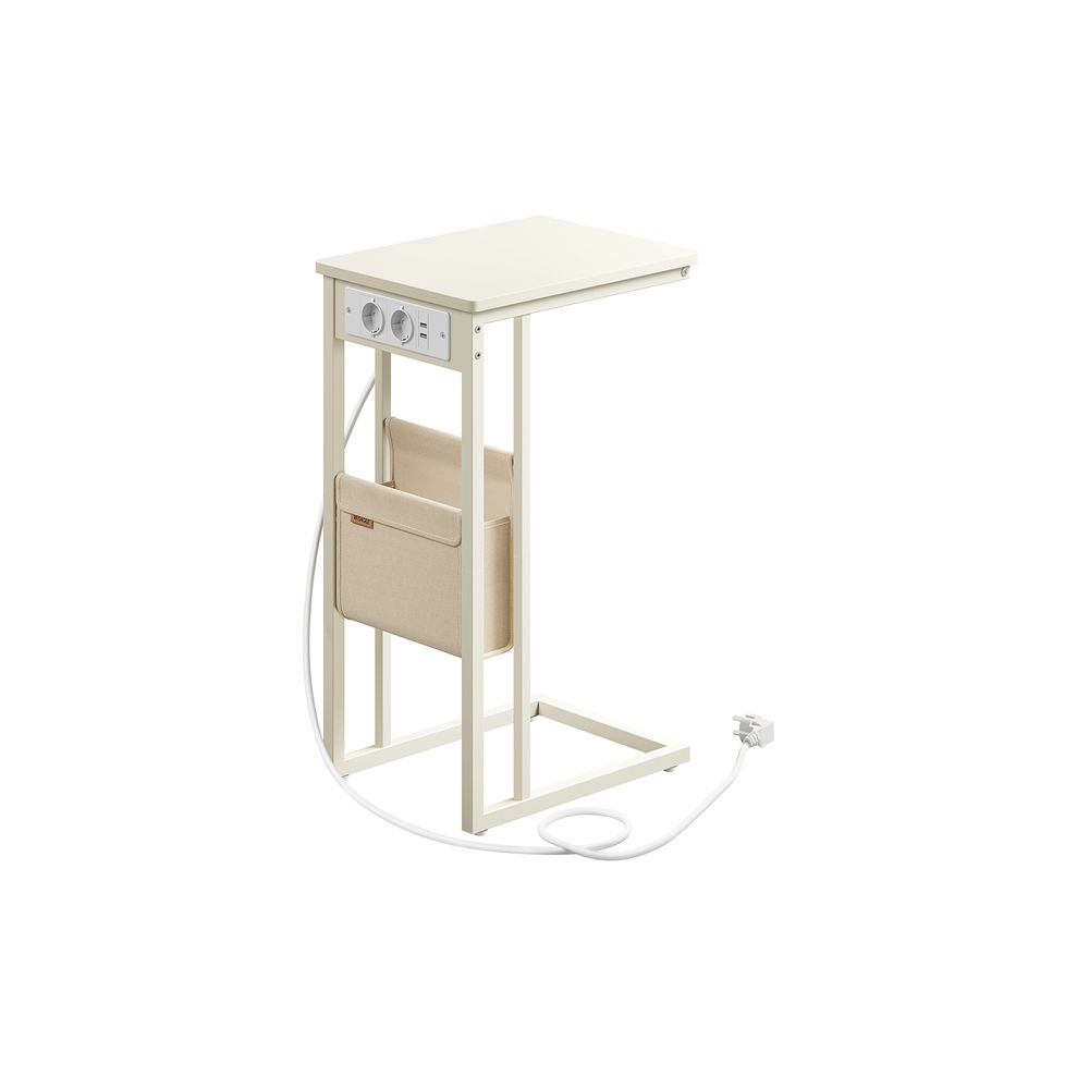 Bijzettafel met Stopcontact - Laptoptafel - C - Vorm - De Vries Meubels