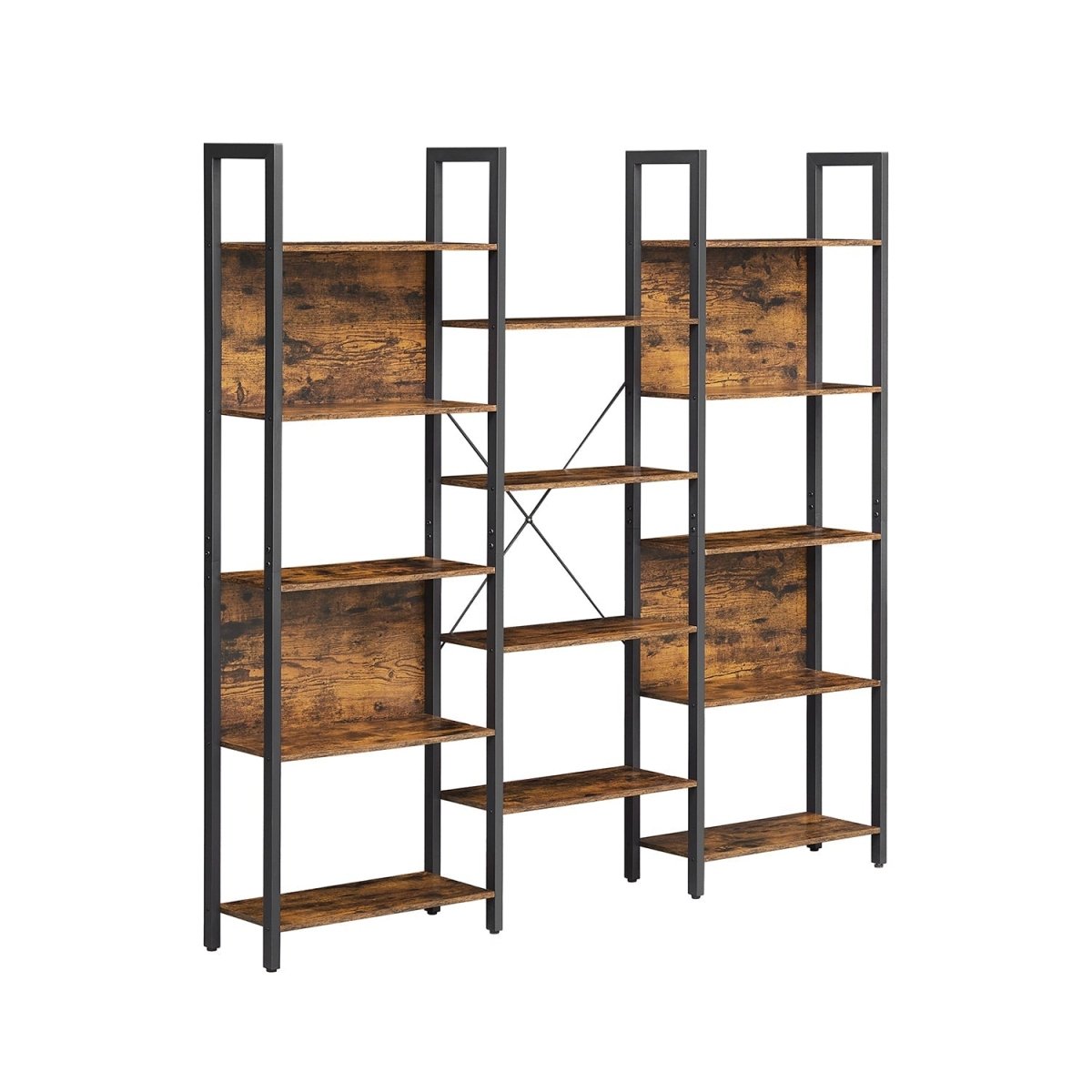 Boekenkast Industrieel - Ladderrek - 14 Planken - Stabiel Metalen Frame - De Vries Meubels