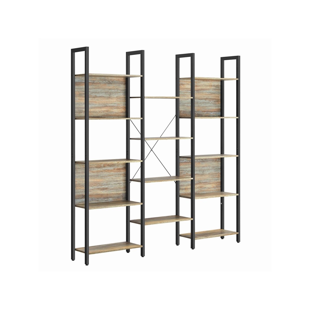 Boekenkast Industrieel - Ladderrek - 14 Planken - Stabiel Metalen Frame - De Vries Meubels
