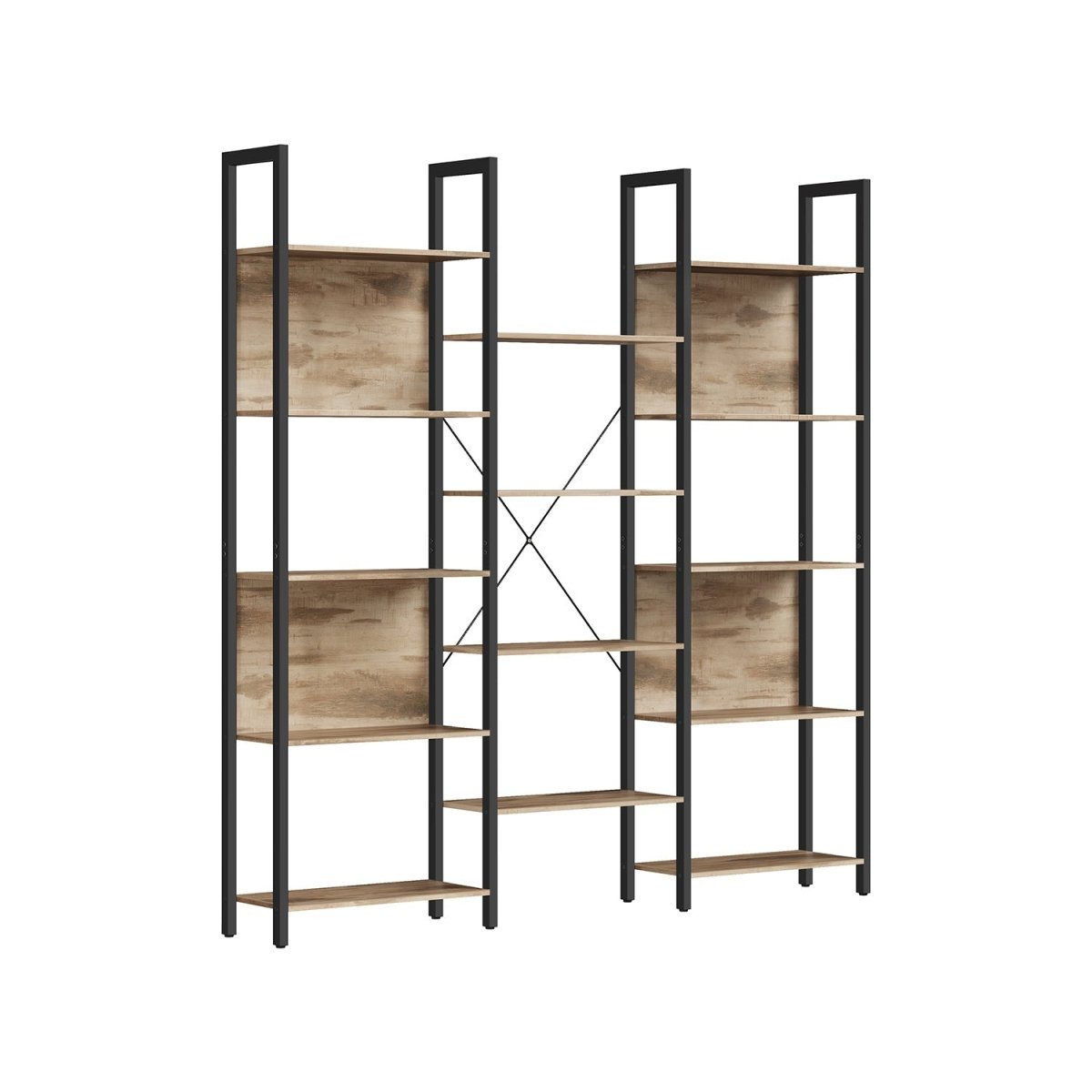 Boekenkast Industrieel - Ladderrek - 14 Planken - Stabiel Metalen Frame - De Vries Meubels