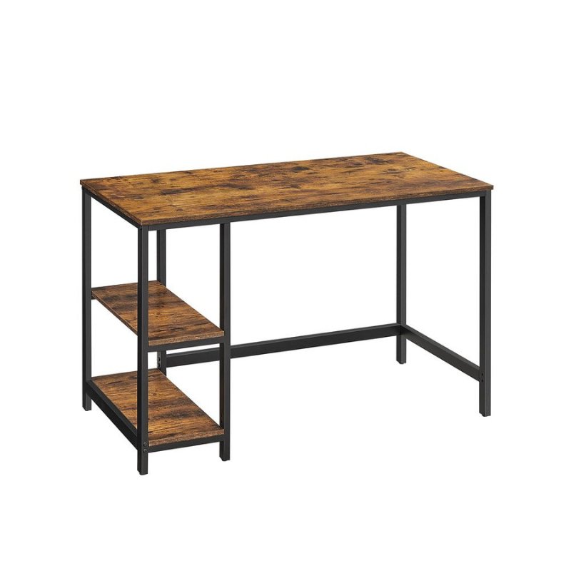 Bureau - Computertafel - Bureautafel met 2 legplanken rechts of links - Industrieel ontwerp - De Vries Meubels