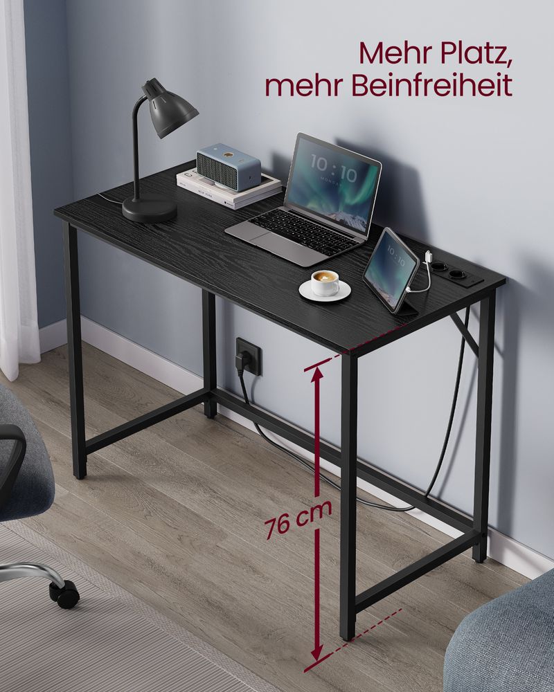 Compact Gaming - & Computerbureau met LED - Verlichting & Stopcontacten - De Vries Meubels
