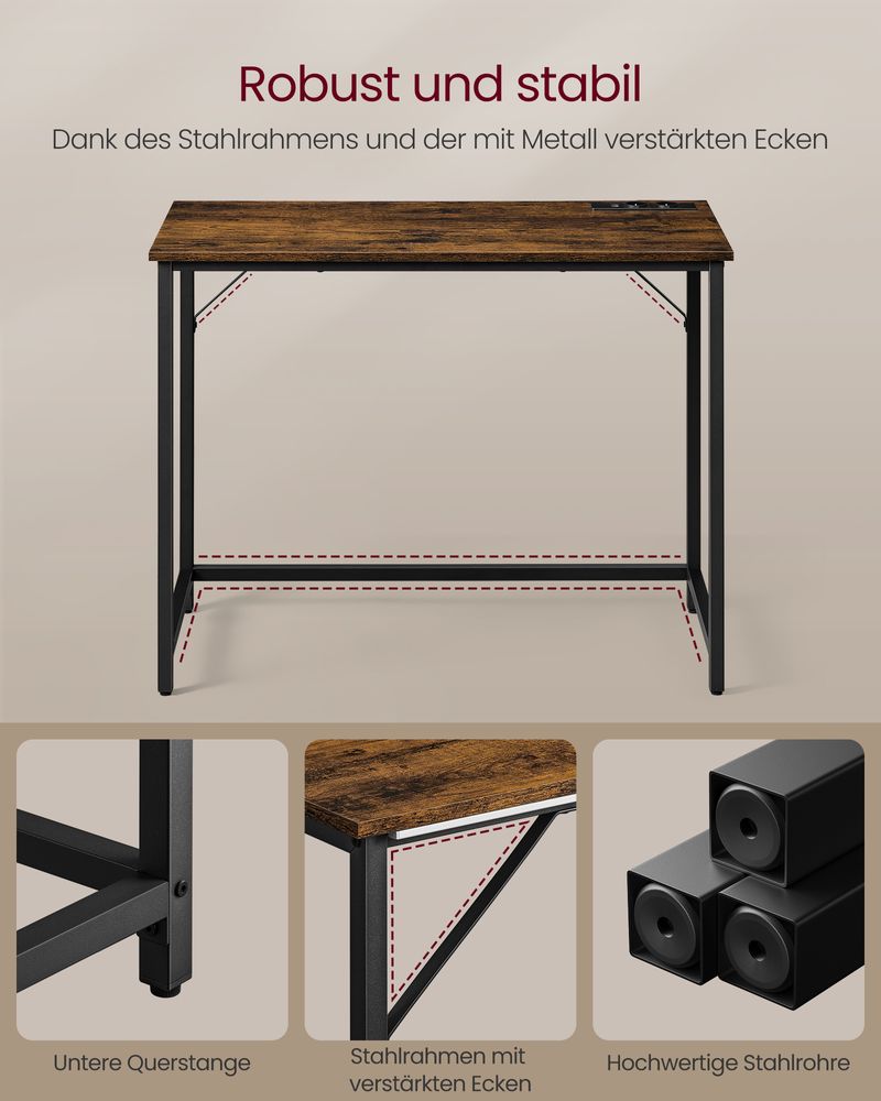 Compact Gaming - & Computerbureau met LED - Verlichting & Stopcontacten - De Vries Meubels