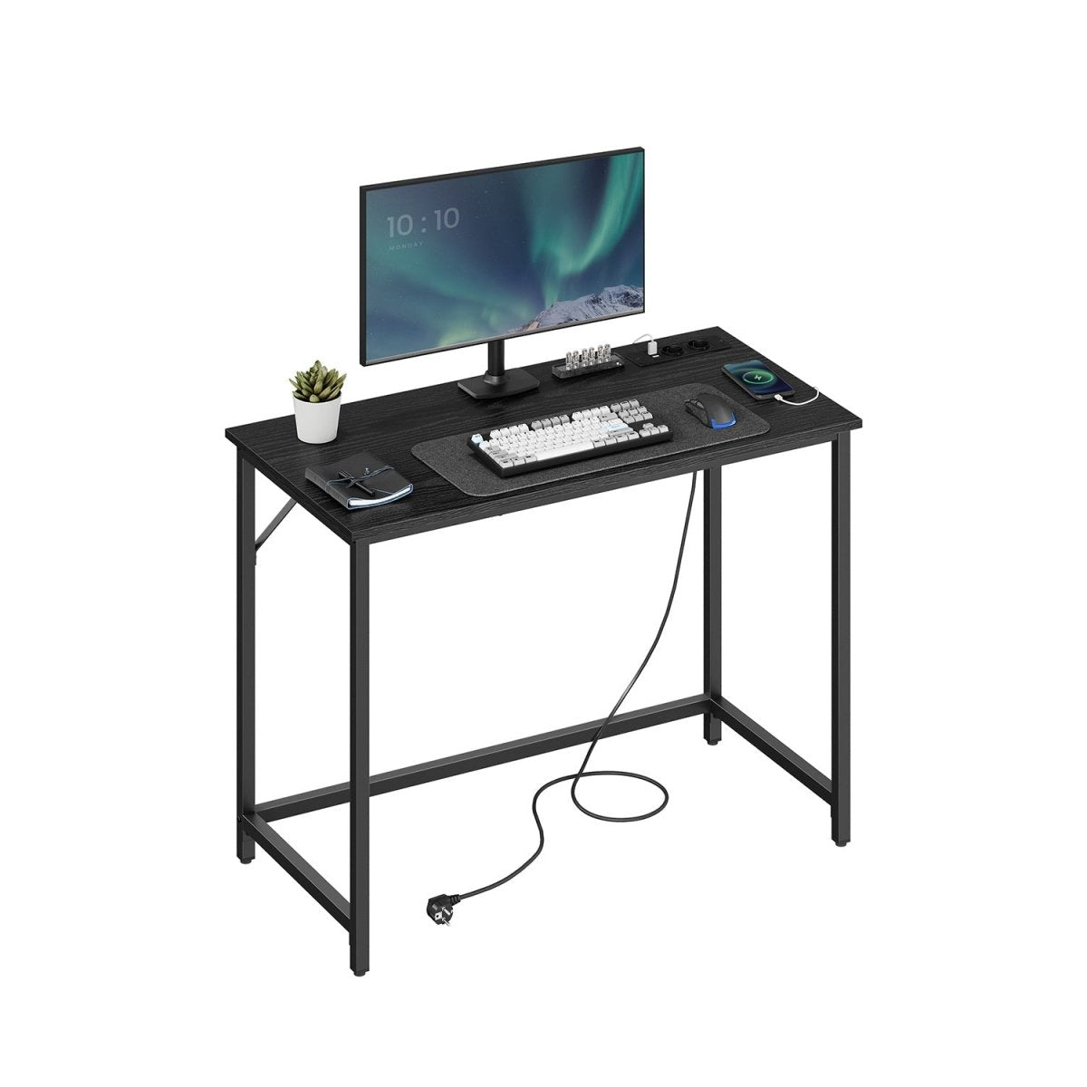 Compact Gaming - & Computerbureau met LED - Verlichting & Stopcontacten - De Vries Meubels