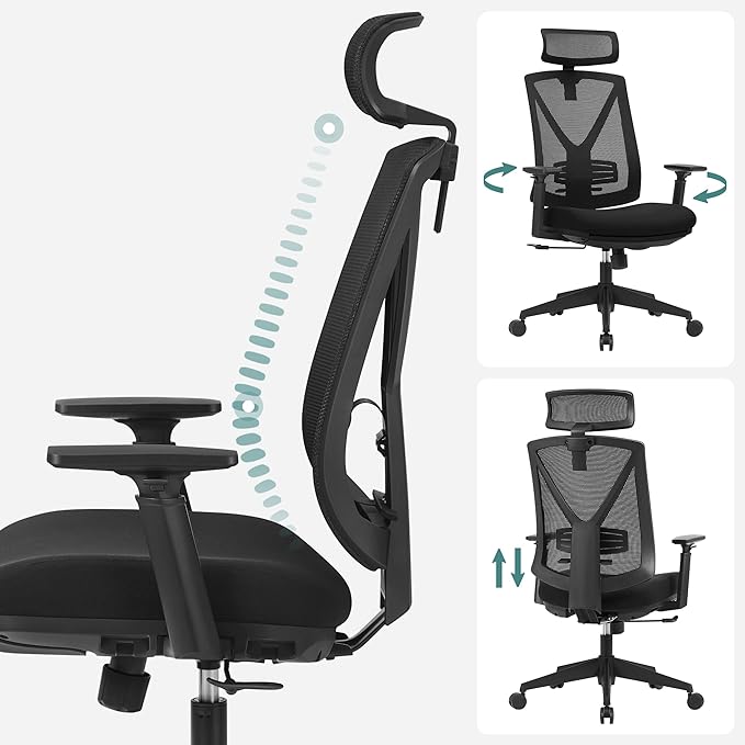 Vollständig verstellbarer Bürostuhl – ergonomischer Bürostuhl – Bürostuhl – verstellbare Rückenlehne