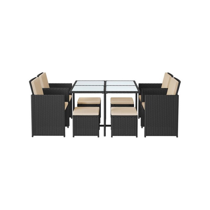Complete Tuinmeubelset - Polyrattan Stoelen + Tafel - Terras Set met Kussens - De Vries Meubels