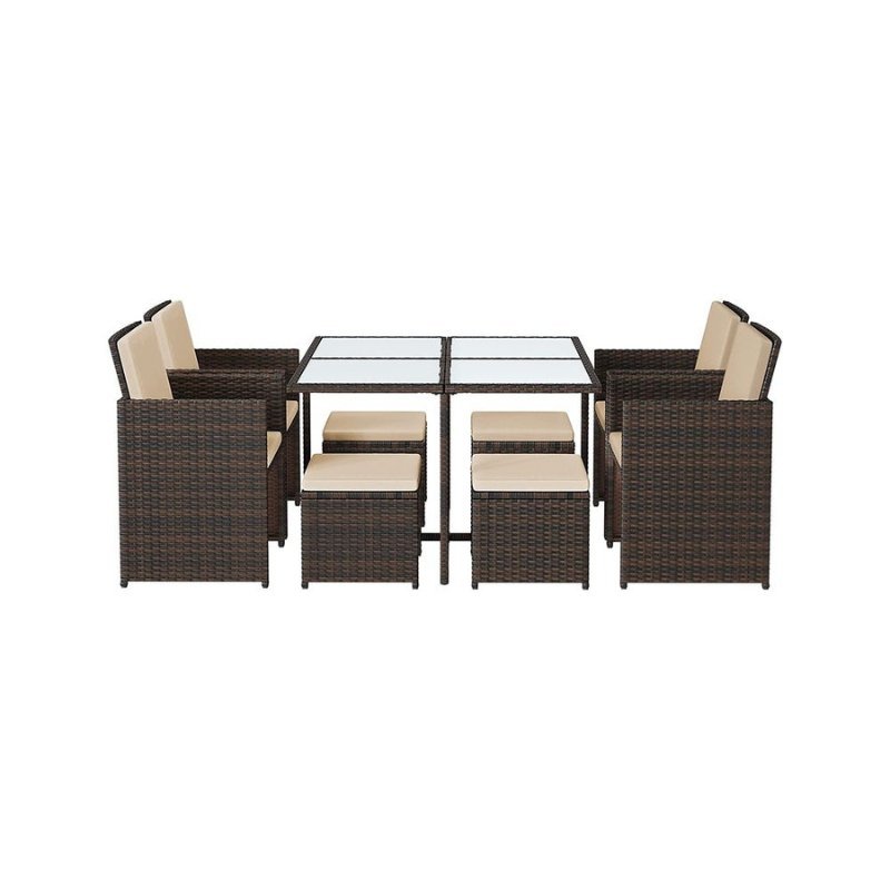 Complete Tuinmeubelset - Polyrattan Stoelen + Tafel - Terras Set met Kussens - De Vries Meubels