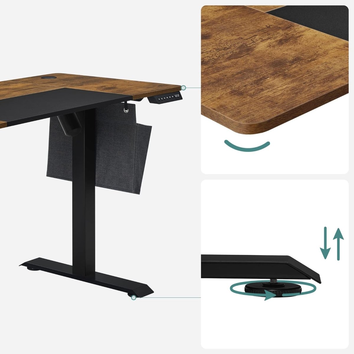 Komplettes Arbeitsplatz-Budget – Elektrischer Sitz-Steh-Schreibtisch + ergonomischer Bürostuhl – Höhenverstellbarer Schreibtisch – Heimarbeitsplatz
