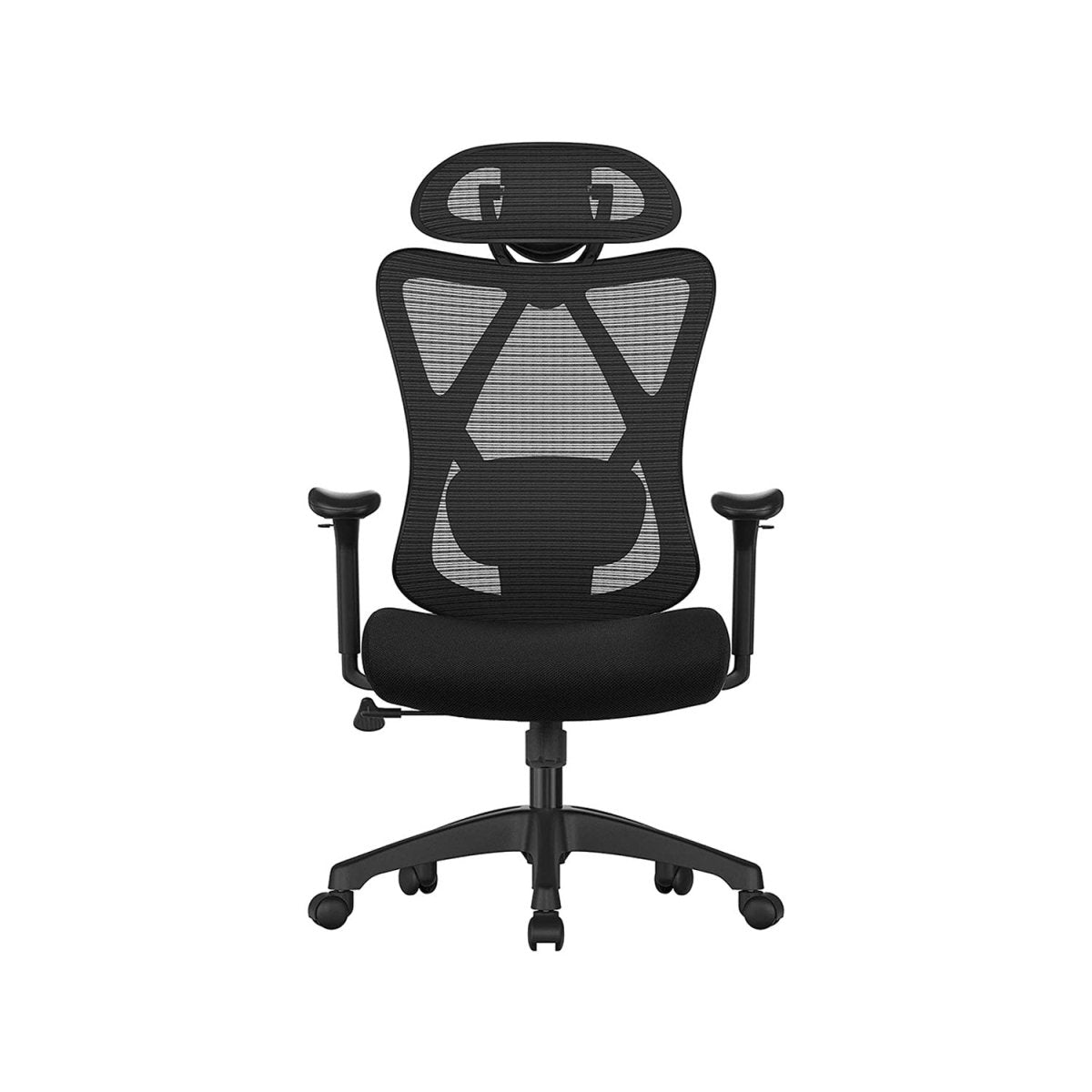 Kompletter Arbeitsplatz – Elektrischer Stehschreibtisch + ergonomischer Bürostuhl – mit Memory-Funktion – Steckdose – verstellbare Rücken- und Armlehnen