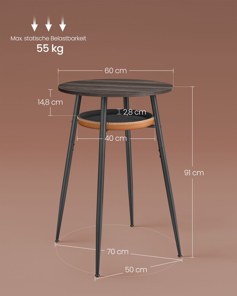 Design Bartafel - Ronde Tafel met Lade - Bekroond Ontwerp - De Vries Meubels
