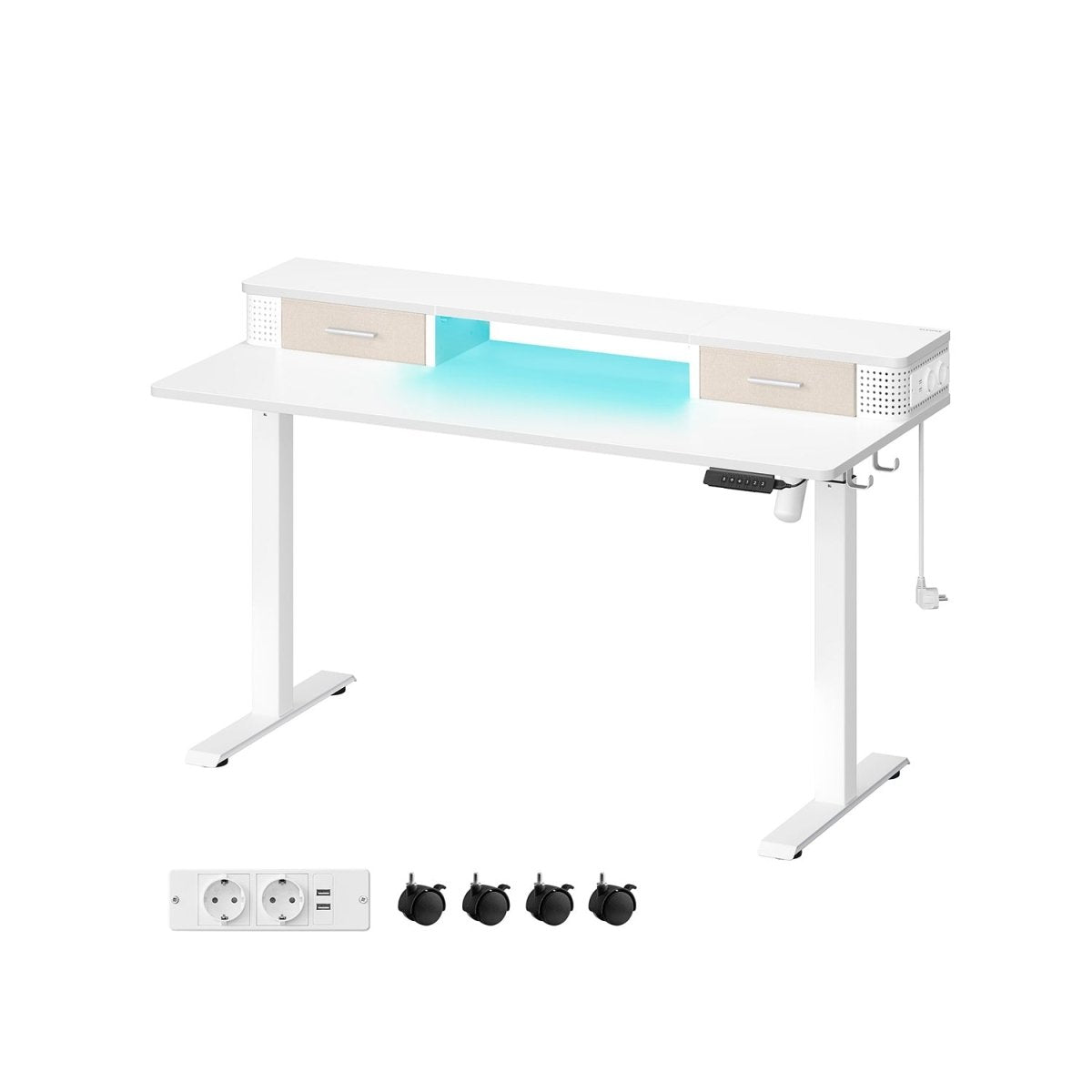 Elektrisch Sta Bureau met LED - Gamebureau - Zit Sta Bureau - In hoogte verstelbaar - De Vries Meubels
