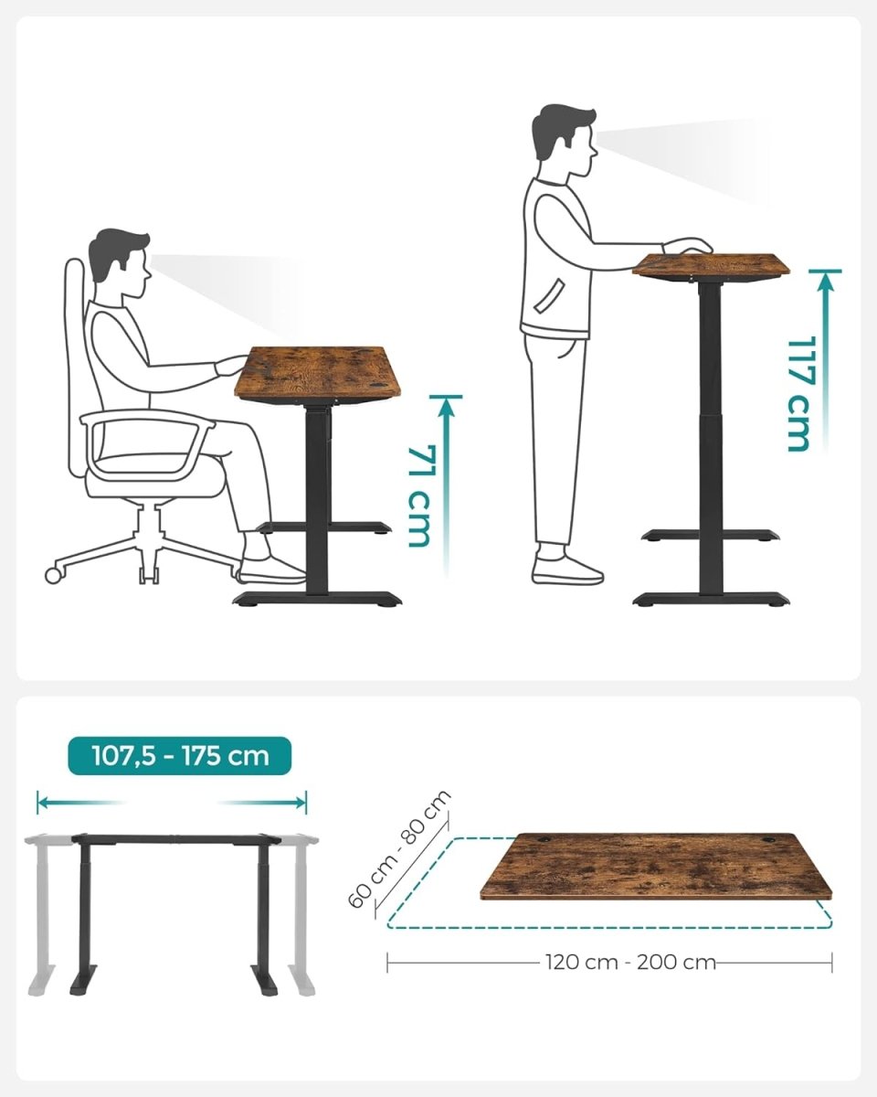 Elektrisch Sta Bureau - Verstelbaar in hoogte - Met Geheugenfunctie - 4 Geheugenstanden - De Vries Meubels