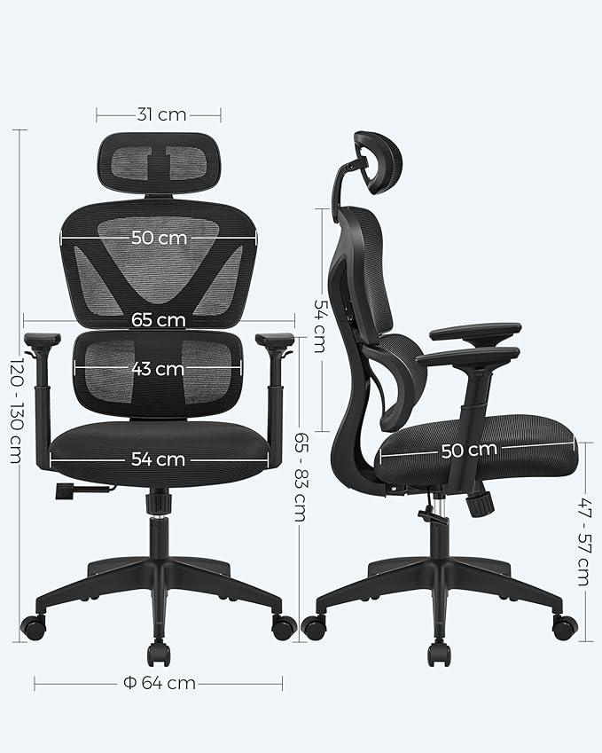 Ergonomische Bureaustoel - Kantoorstoel met Mesh Rugleuning - Ademend - De Vries Meubels