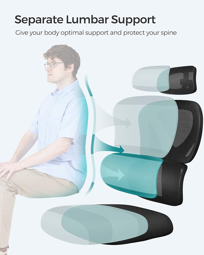 Ergonomische Bureaustoel - Kantoorstoel met Mesh Rugleuning - Ademend - De Vries Meubels