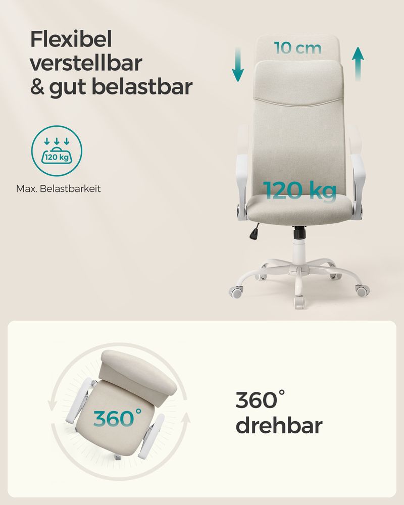 Ergonomische Bureaustoel Met Comfortabele Stofbekleding - De Vries Meubels