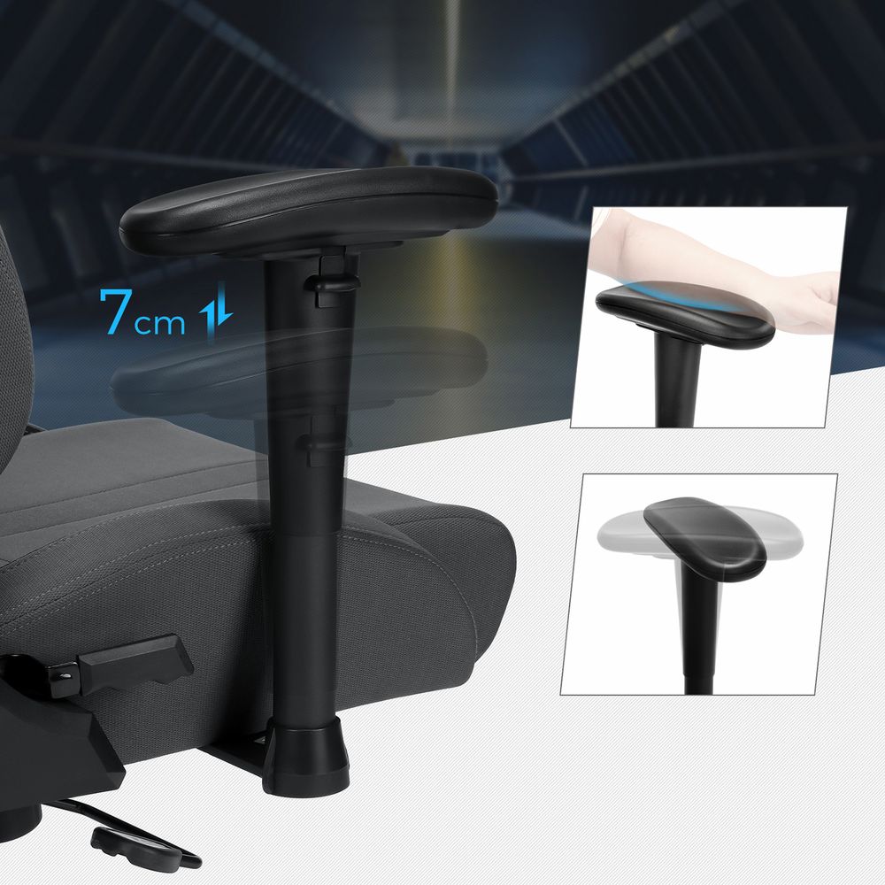 Ergonomischer Gaming-Stuhl – Verstellbarer Bürostuhl – Grau
