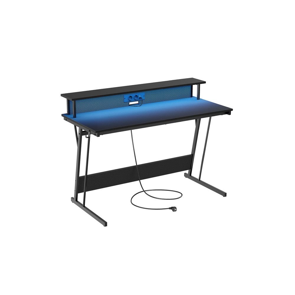 Gamebureau met LED - Gaming Tafel met Stopcontact en USB - aansluiting - De Vries Meubels