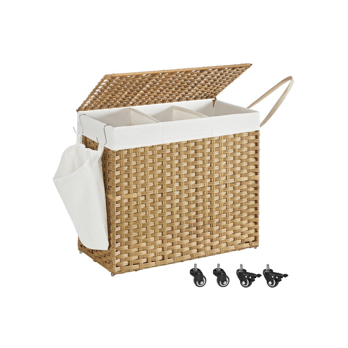 Handgevlochten wasmand - 140 of 160 liter opbergruimte - De Vries Meubels