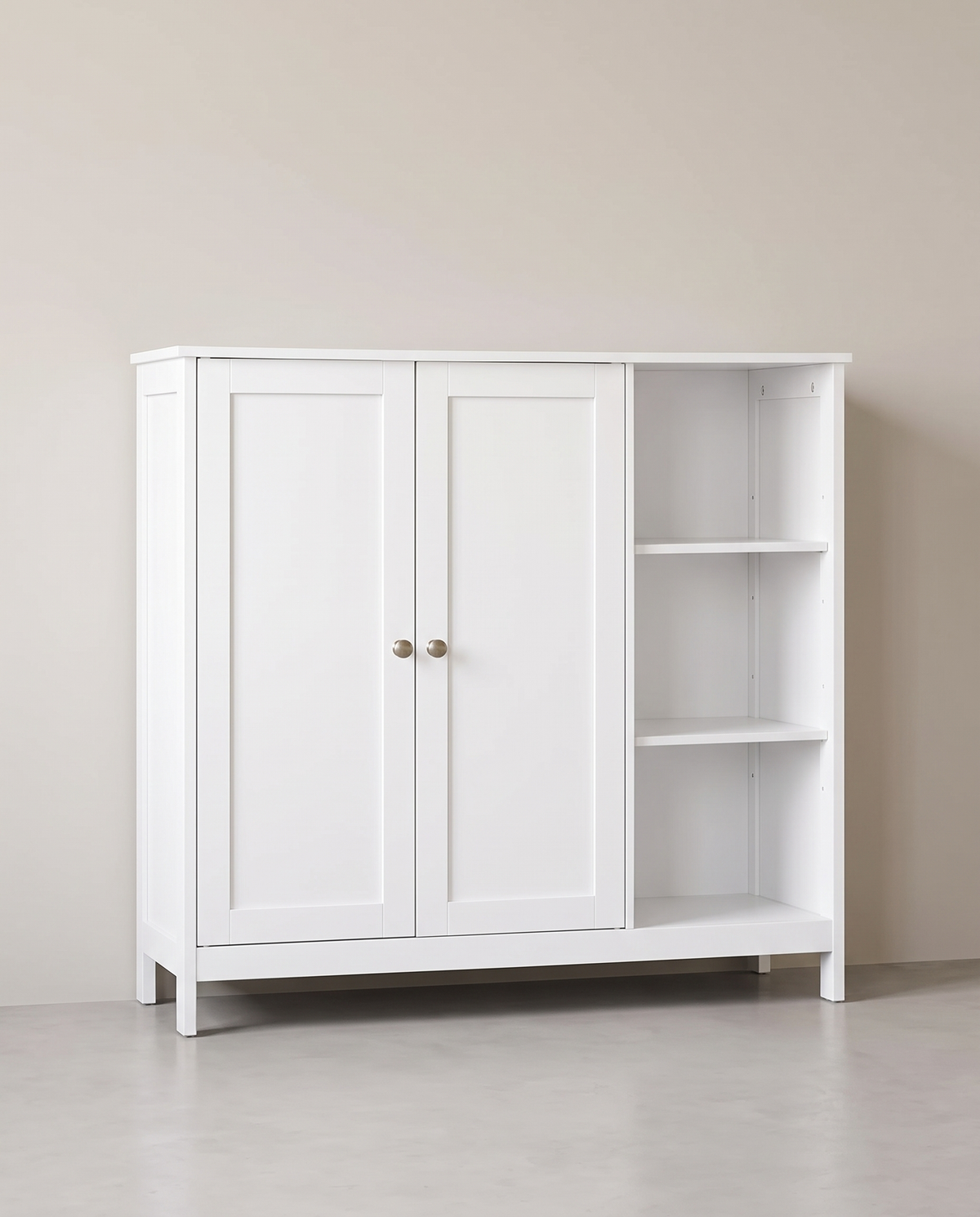 Badezimmerschrank mit 2 Türen und offenen Fächern – SIREN-Kollektion – Landhausstil