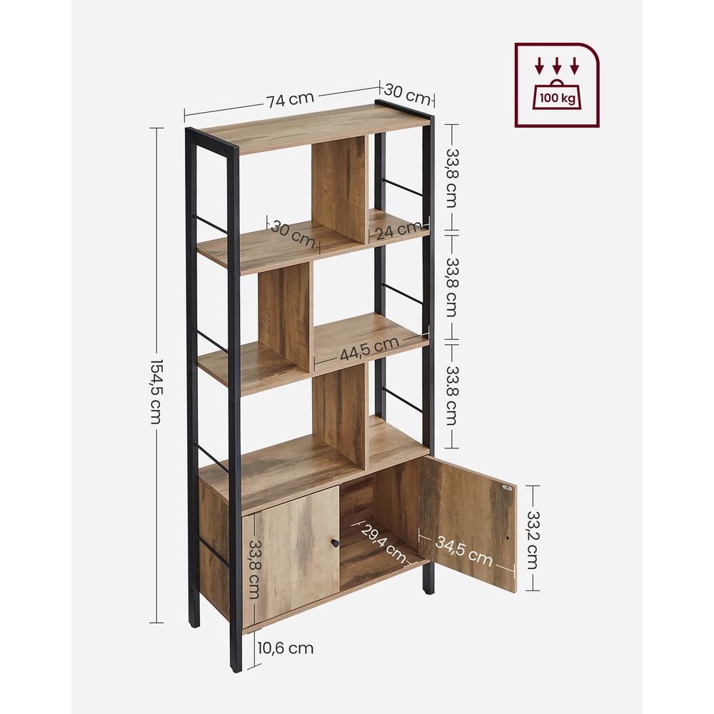 Industrielles Bücherregal mit Zickzack-Design – Stilvoll und funktional