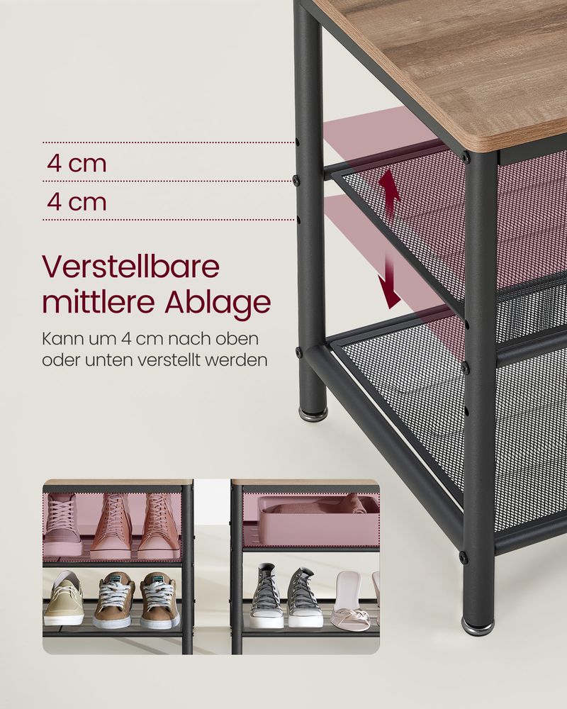 Kapstok met Schoenenrek en Spiegel – 4 - in - 1 Halmeubel - De Vries Meubels