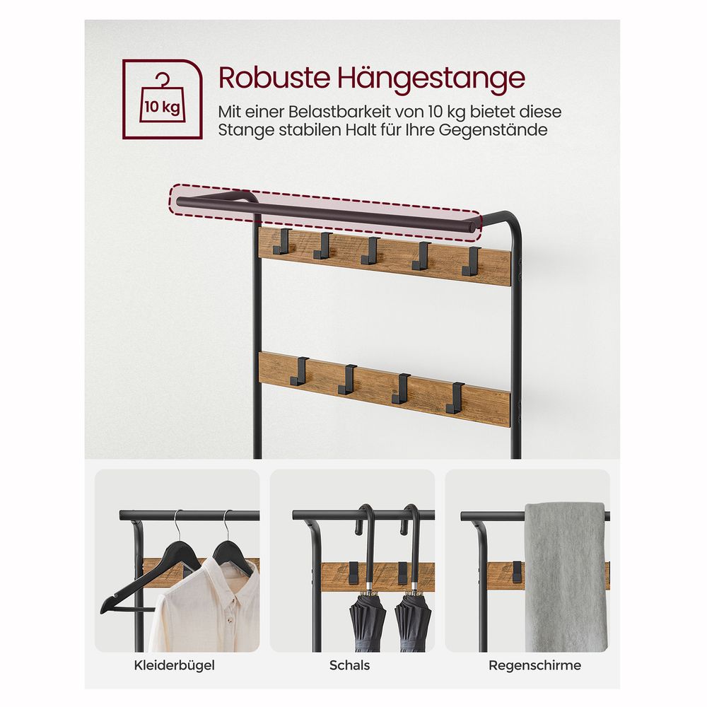 Garderobe mit Schuhregal – Industriedesign – Holz & Metall
