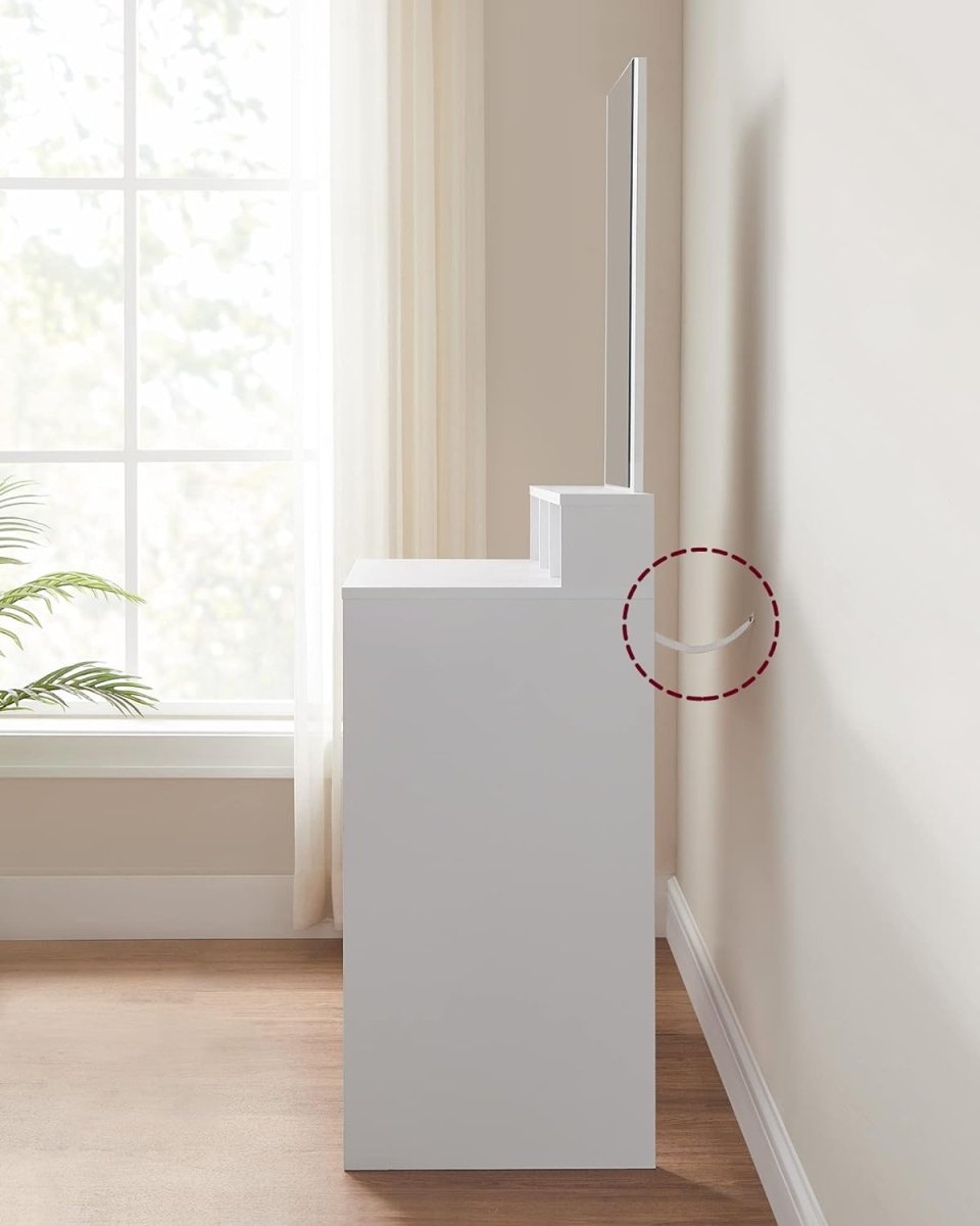 Kaptafel met Laden - Make - up Tafel - Wit - De Vries Meubels