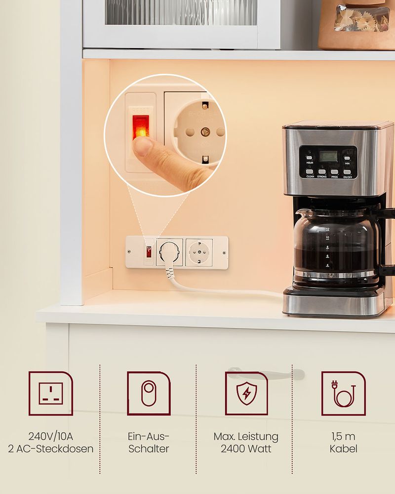 Keukenkast met Verlichting en Stopcontact - De Vries Meubels