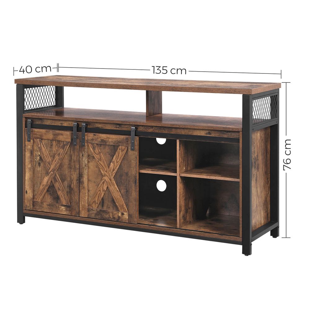 Country-TV-Schrank mit Scheunentüren – Stabiles & geräumiges Design
