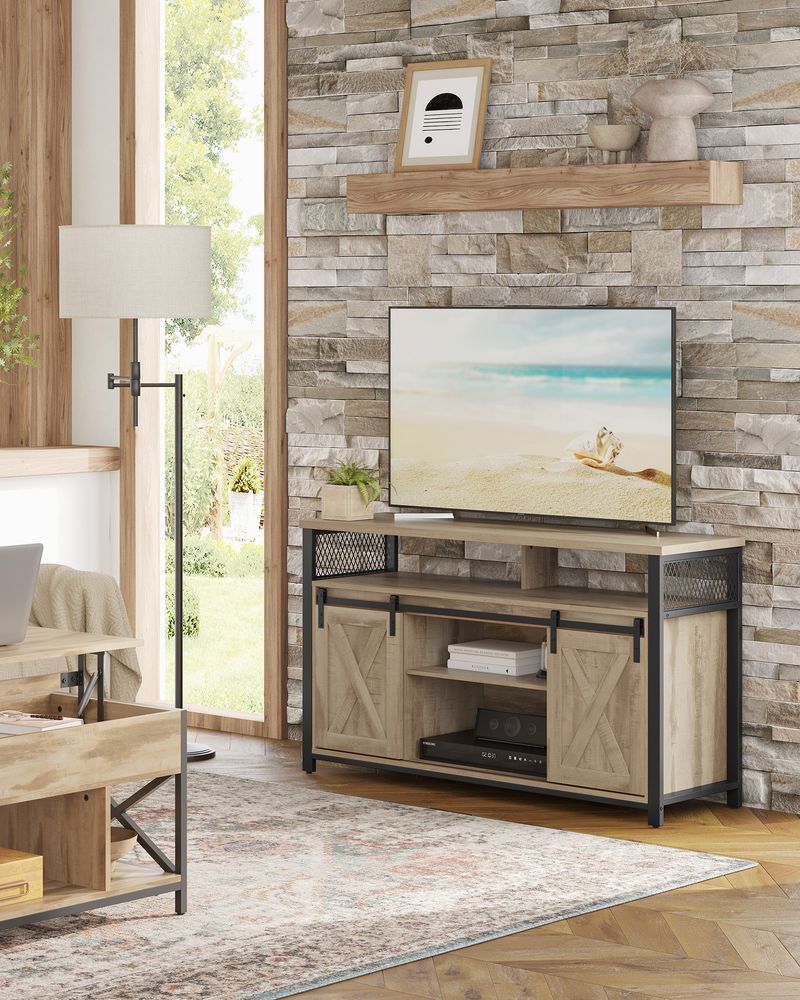 Landelijk TV - meubel met Schuurdeuren – Stabiel & Ruim Ontwerp - De Vries Meubels