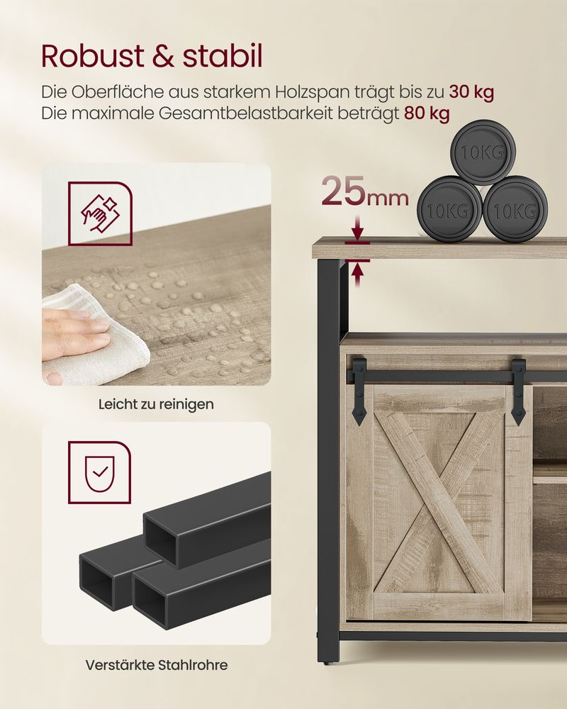 Landelijk TV - meubel met Schuurdeuren – Stabiel & Ruim Ontwerp - De Vries Meubels