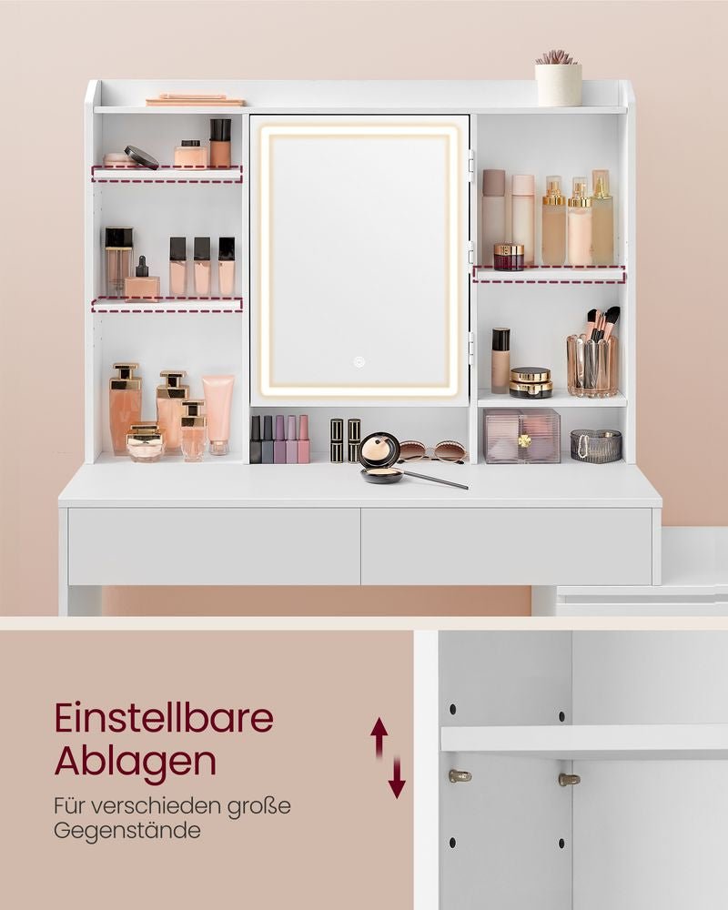 Make - uptafel met LED - verlichting en veel opbergruimte - Modern en Praktisch - De Vries Meubels