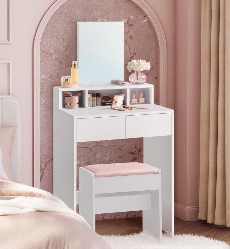 Moderne Kaptafel met Spiegel – Compact en Stijlvol - De Vries Meubels