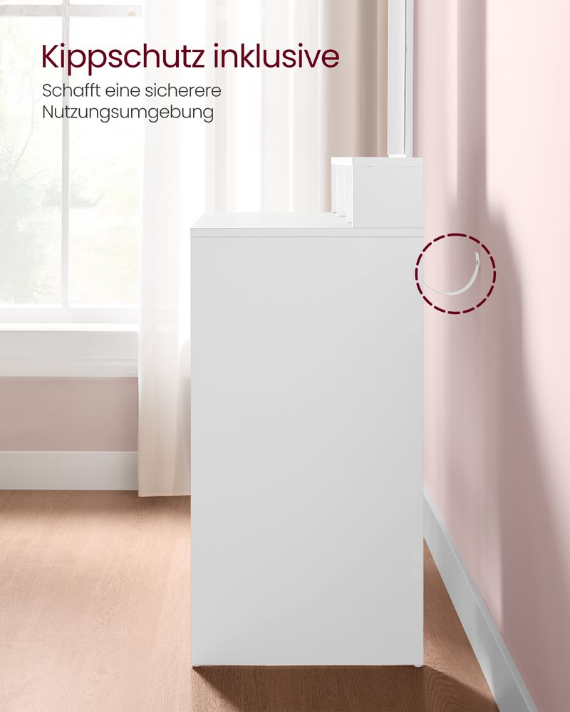 Moderne Kaptafel met Spiegel – Compact en Stijlvol - De Vries Meubels