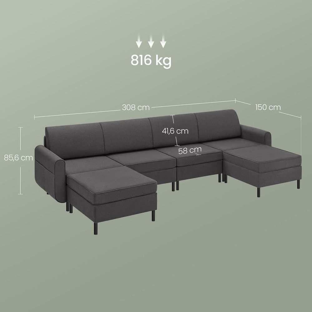 Modulares Sofa – Bouclé-Sofa-Set – verstellbar