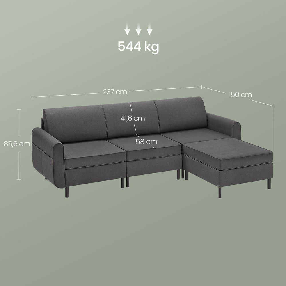 Modulares Sofa – Bouclé-Sofa-Set – verstellbar