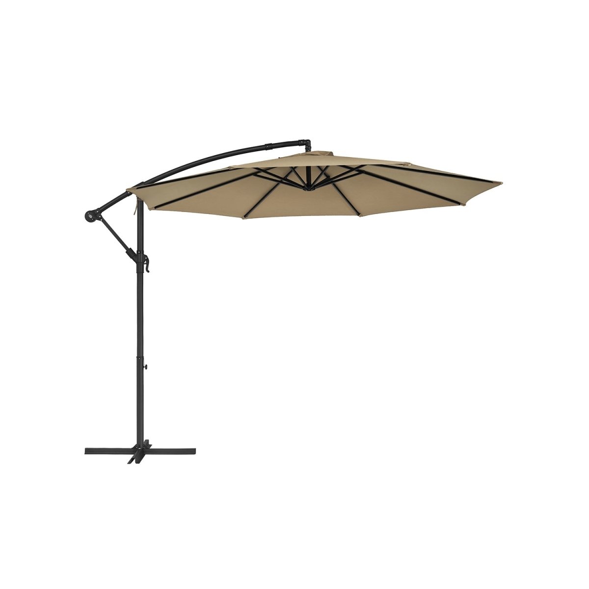 Sonnenschirm Ø 3 Meter - Gartenschirm mit Handlauf und UV-Schutz