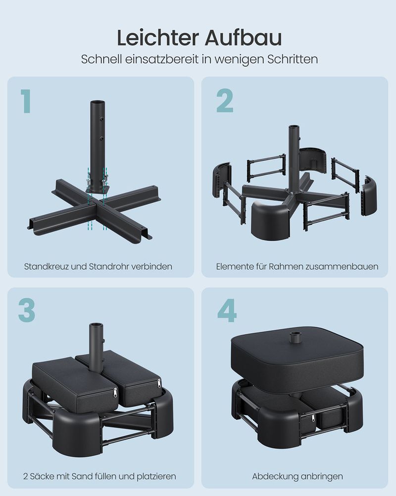 Parasolvoet met Gewichtszak - Stabiele Parasolstandaard voor Diverse Parasols - De Vries Meubels