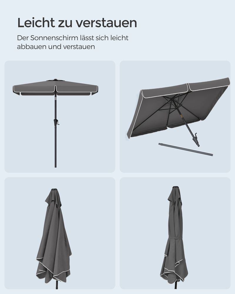 Rechthoekige Parasol - Balkon Parasol met Kantelfunctie - UV - bescherming - De Vries Meubels