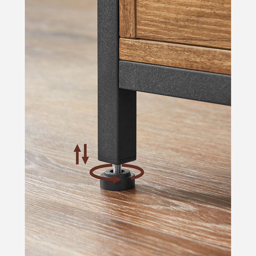 Couchtisch mit 2 Schubladen - Verstellbare Beine - Eiche