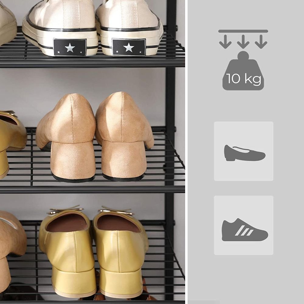 8-stöckiges Schuhregal – Schuhschrank aus Metall – schmales Schuhregal