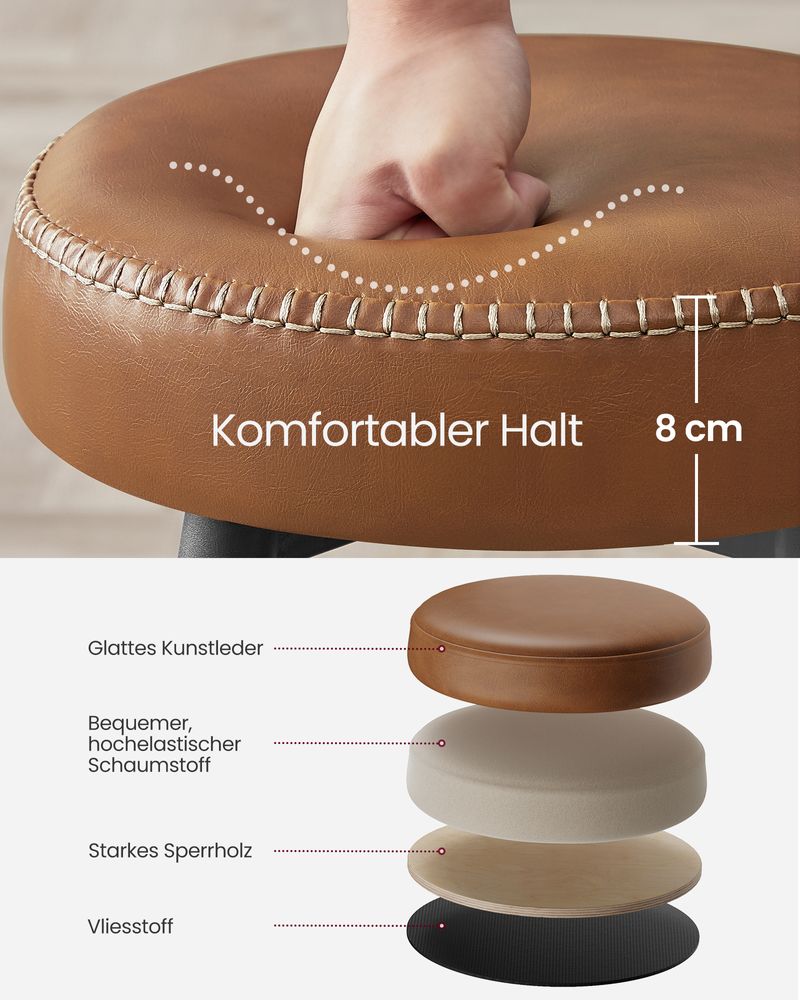 Set van 2 Barkrukken - Luxe Keukenstoelen - Verstelbare Poten - De Vries Meubels