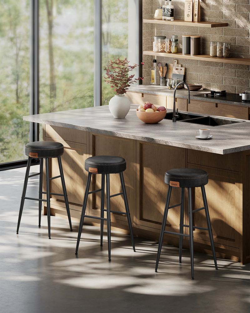 Set van 2 Barkrukken - Luxe Keukenstoelen - Verstelbare Poten - De Vries Meubels