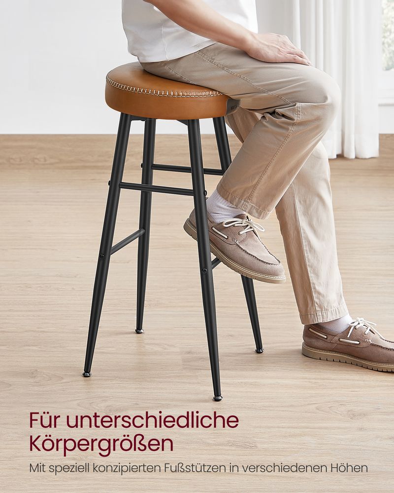 Set van 2 Barkrukken - Luxe Keukenstoelen - Verstelbare Poten - De Vries Meubels