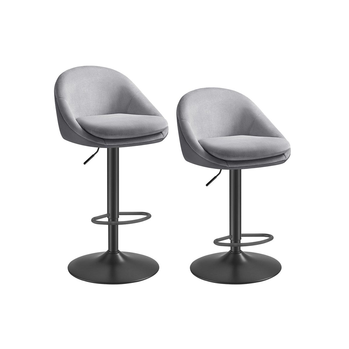 Set van 2 Luxe Barstoelen - Bouclé - Fluweel - Verstelbaar - De Vries Meubels