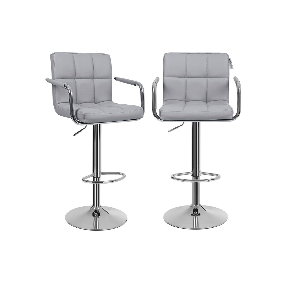 Set van 2 Luxe Barstoelen met Armleuning - Verstelbaar - Kunstleer - De Vries Meubels
