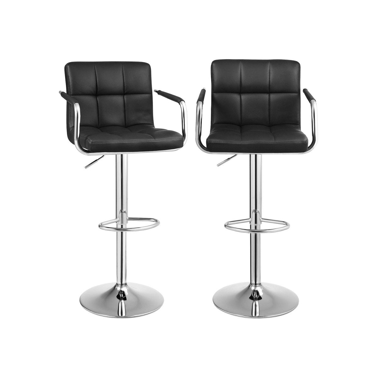 Set van 2 Luxe Barstoelen met Armleuning - Verstelbaar - Kunstleer - De Vries Meubels