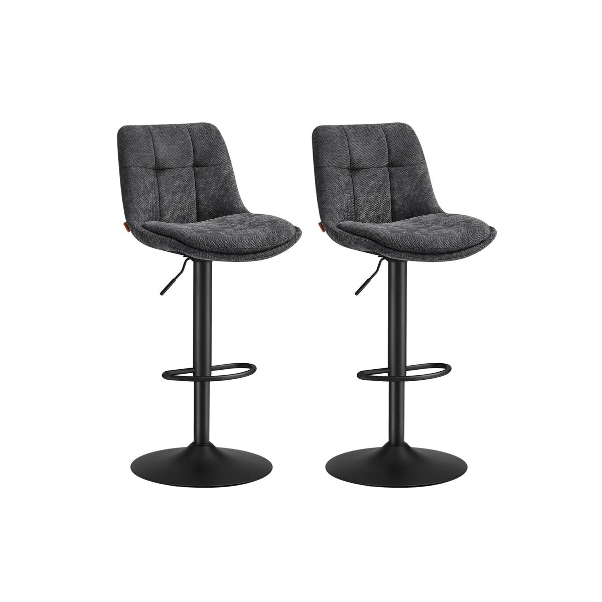Set van 2 verstelbare barstoelen met rugleuning en voetsteun - 360° draaifunctie - De Vries Meubels