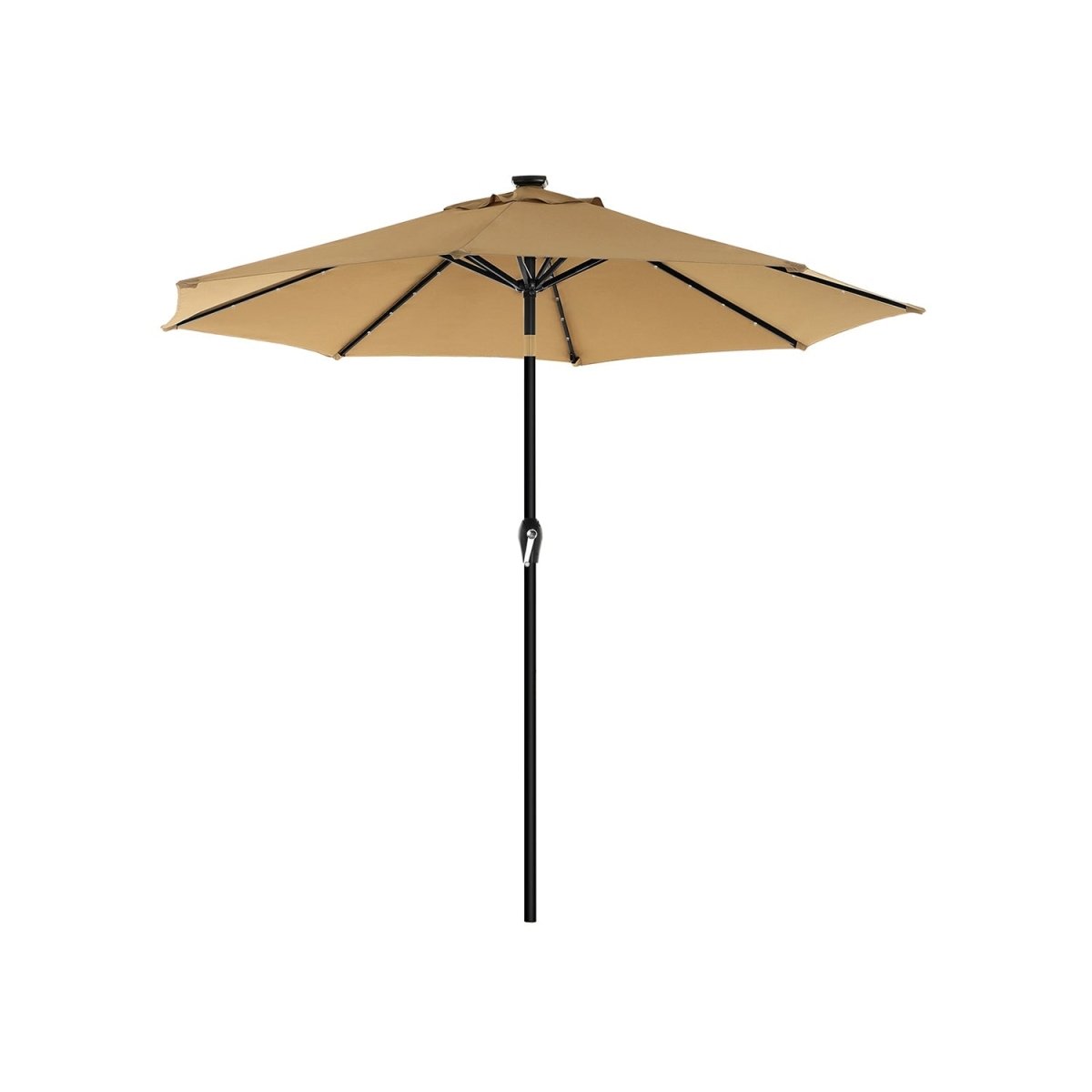 Solar LED Parasol Ø 2.7 of 3 Meter - Tuinparasol met Kantelfunctie - De Vries Meubels